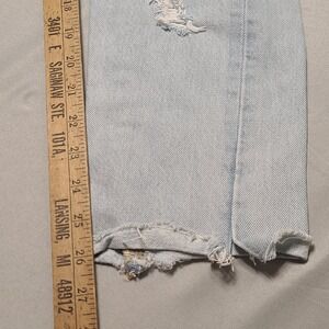 Levi's 501 Skinny Jeans Women 27 Light Wash Distressed Selvedge 29502-0017